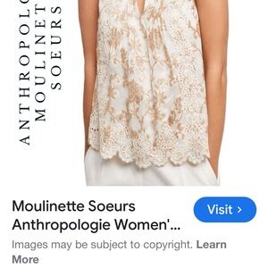Moulinette Soeurs Gold and Cream Sleeveless Top